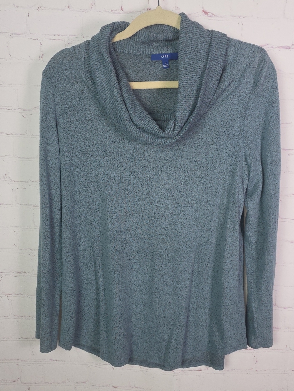 Apt. 9 Women's Cowl Neck Sweater - Heather Blue Gray
